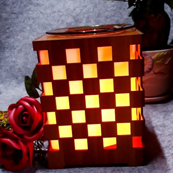 Đèn gỗ ô vuông